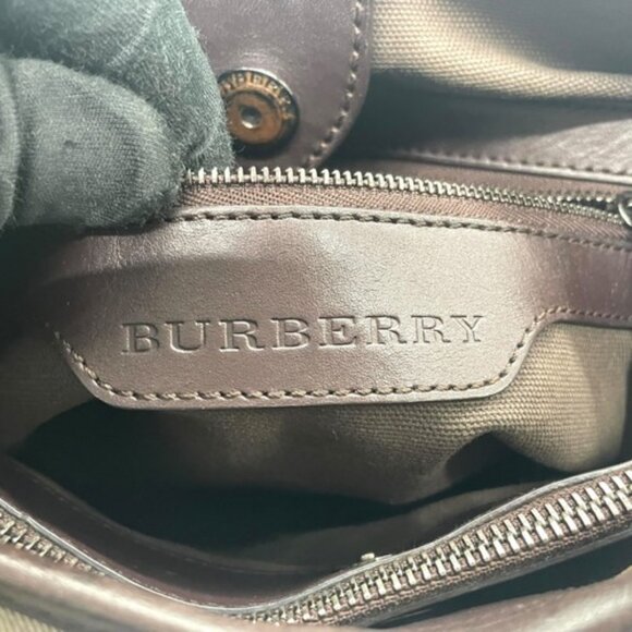 BURBERRY 3-WAY Shoulder/Crossbody/Tote Nova Check Pattern Greige Brown - Picture 15 of 16